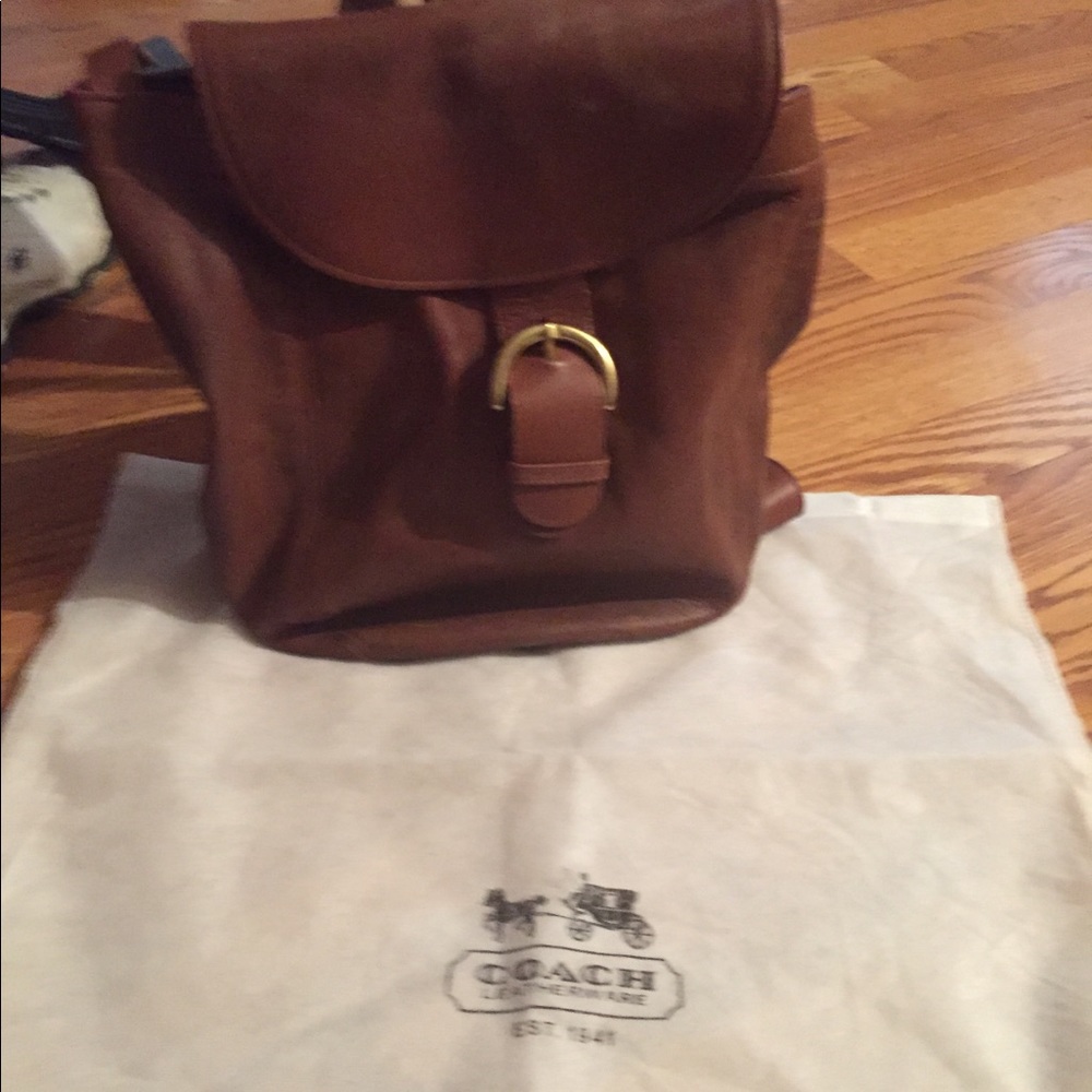 Vintage Coach all leather backpack.